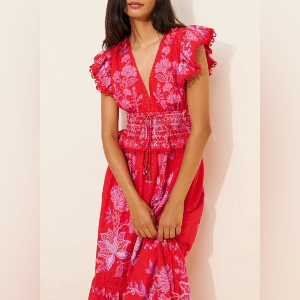 FARM Rio Shell Garden Floral Maxi Dress Accents - Picture 3 of 12